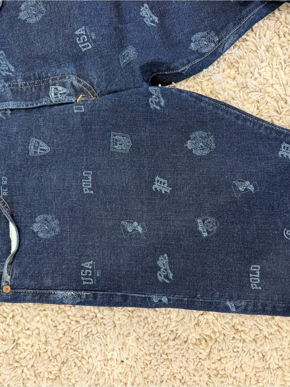 LIMITED Polo by Ralph Lauren Dark Navy Logo-Print Skinny Jeans
